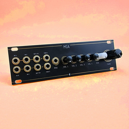 MIA  / 2x2 mixer with fader / 1U Pulp Logic / 28hp