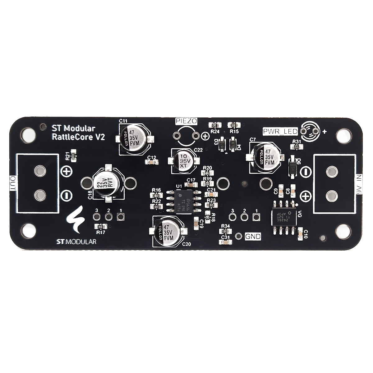 RATTLECORE / piezo pre-amp PCB with high-pass filter / PCB only